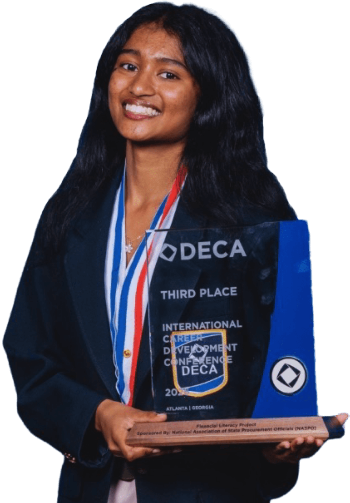 National CTSO champion holding trophy